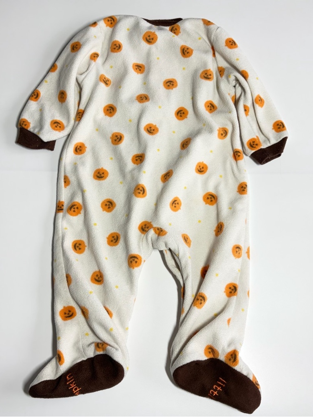 Bundle of Carter’s Baby Footie Pajamas Size 9 Months Fall Pumpkin Dino Stripes - Picture 15 of 15